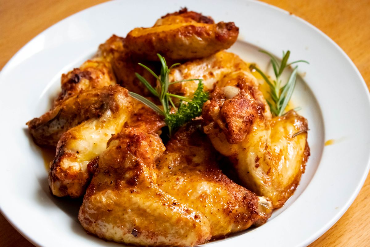 Juicy grilled chicken breast on a summer grill