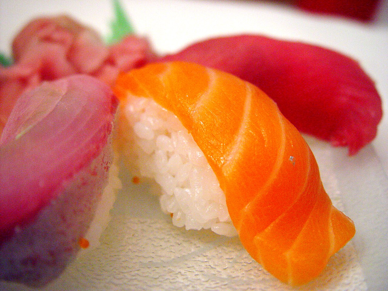Salmon sushi bake with seaweed sheets and toppings